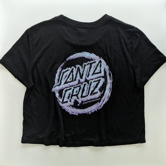 Santa Cruz Throwdown Dot Black Crop T-Shirt S - Picture 5 of 7